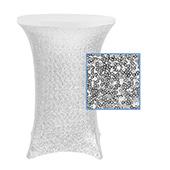 Perfect Fit Sequin Spandex Cocktail Table Cover 30"-32" Round - Silver