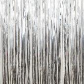 Silver - Metallic Fringe Curtain - Many Size Options