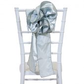 DecoStar™ 9" Satin Flower Chair Accent - Silver