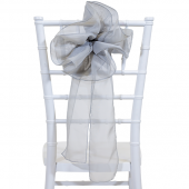 DecoStar™ 9" Sheer Flower Chair Accent - Silver
