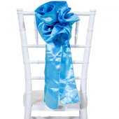 DecoStar™ 9" Satin Flower Chair Accent - Sky Blue