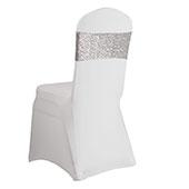 Sequin & Spandex Chair Band by Eastern Mills - Taupe - 10 Pack