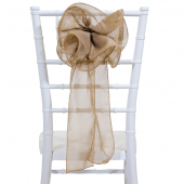 DecoStar™ 9" Sheer Flower Chair Accent - Taupe