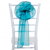 DecoStar™ 9" Sheer Flower Chair Accent - Teal Blue