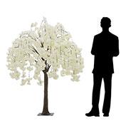 5FT Drooping Cherry Blossom Tree - Floor or Centerpiece - 10 Interchangeable Branches - White