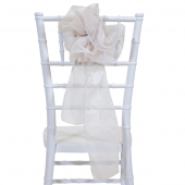 DecoStar™ 9" Sheer Flower Chair Accent - White Sand